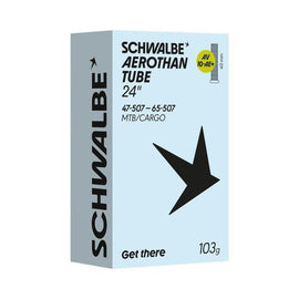 Schwalbe Aerothan 24 x 1.75 - 2.60 TPU Inner Tube (AV10-AE+) - Schrader Valve, Ultra-Light MTB/Cargo Bike Tube 47/65-507