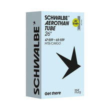 Load image into Gallery viewer, Schwalbe Aerothan 26 x 1.75 - 2.60 TPU Inner Tube (AV13-AE+) - Schrader Valve, Ultra-Light MTB/Cargo Bike Tube 47/65-559