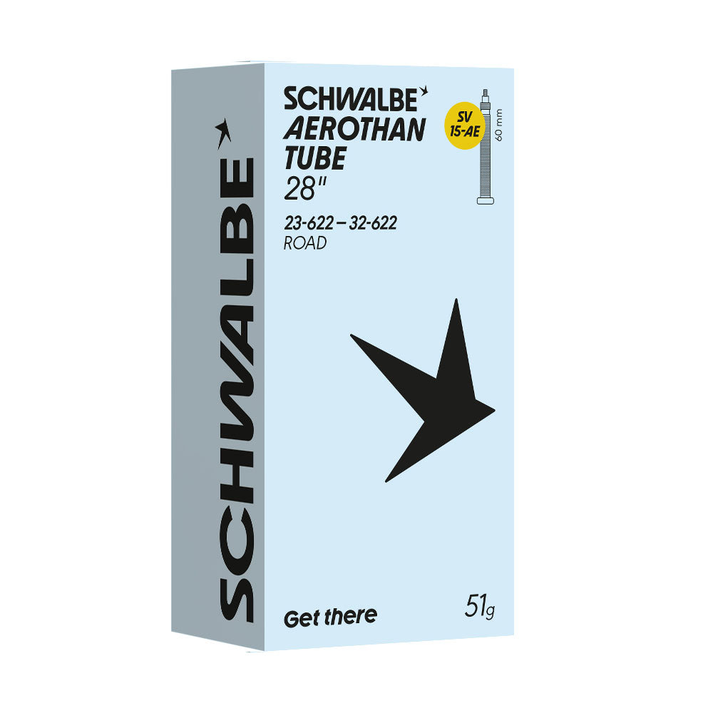 Schwalbe Aerothan 700 x 23 - 32c TPU Inner Tube (SV15-AE) - Presta Valve, Ultra-Light Road Tube 23/32-622