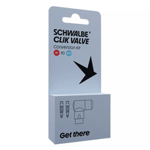 Load image into Gallery viewer, Schwalbe Clik Valve conversion kit packaging on a white background