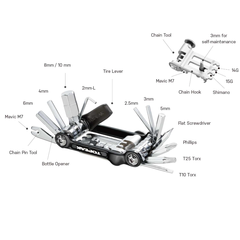 Topeak Mini 20 Pro Multi-Tool (20-in-1 Multi-Tool)