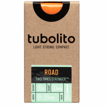 Load image into Gallery viewer, Tubolito 700 x 18-32 Inner Tube (Tubo Road) 700 x 18-28 Orange Valve 60mm presta