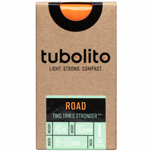 Load image into Gallery viewer, Tubolito 700 x 18-28 Inner Tube (Tubo Road) 700 x 18-28 Orange Valve 80mm presta