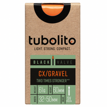 Load image into Gallery viewer, Tubolito Tubo CX/Gravel 32-50 Inner Tube (Black Valve)
