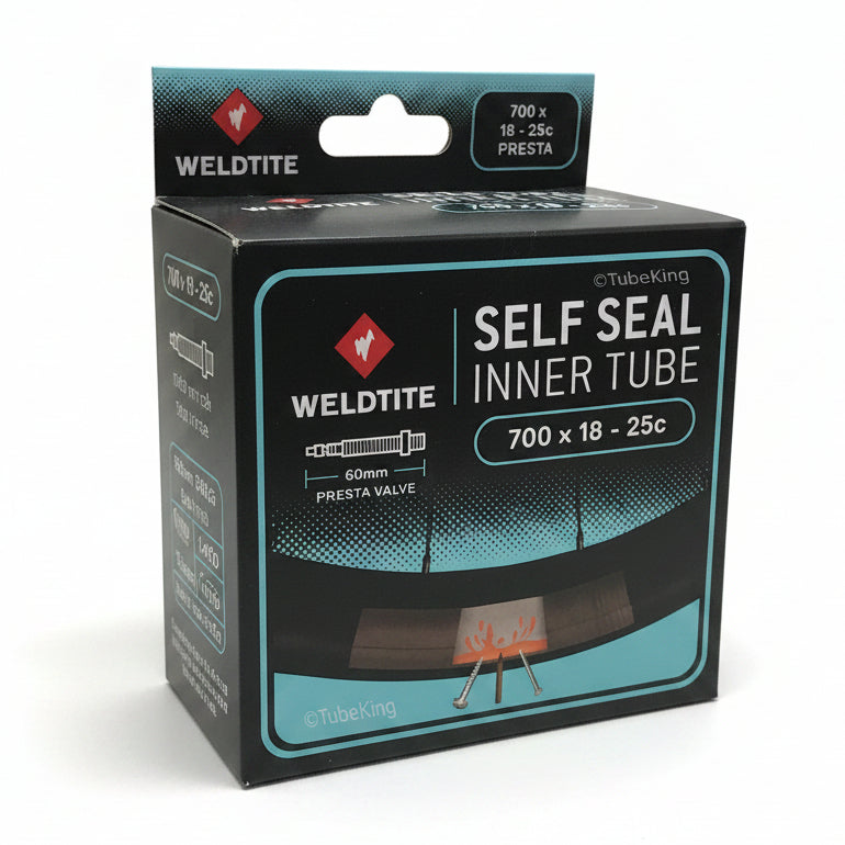 Self-Sealing 700 x 18 - 25c Inner Tube - Presta Valve 40mm. Instantly seals punctures up to 3mm diameter!*