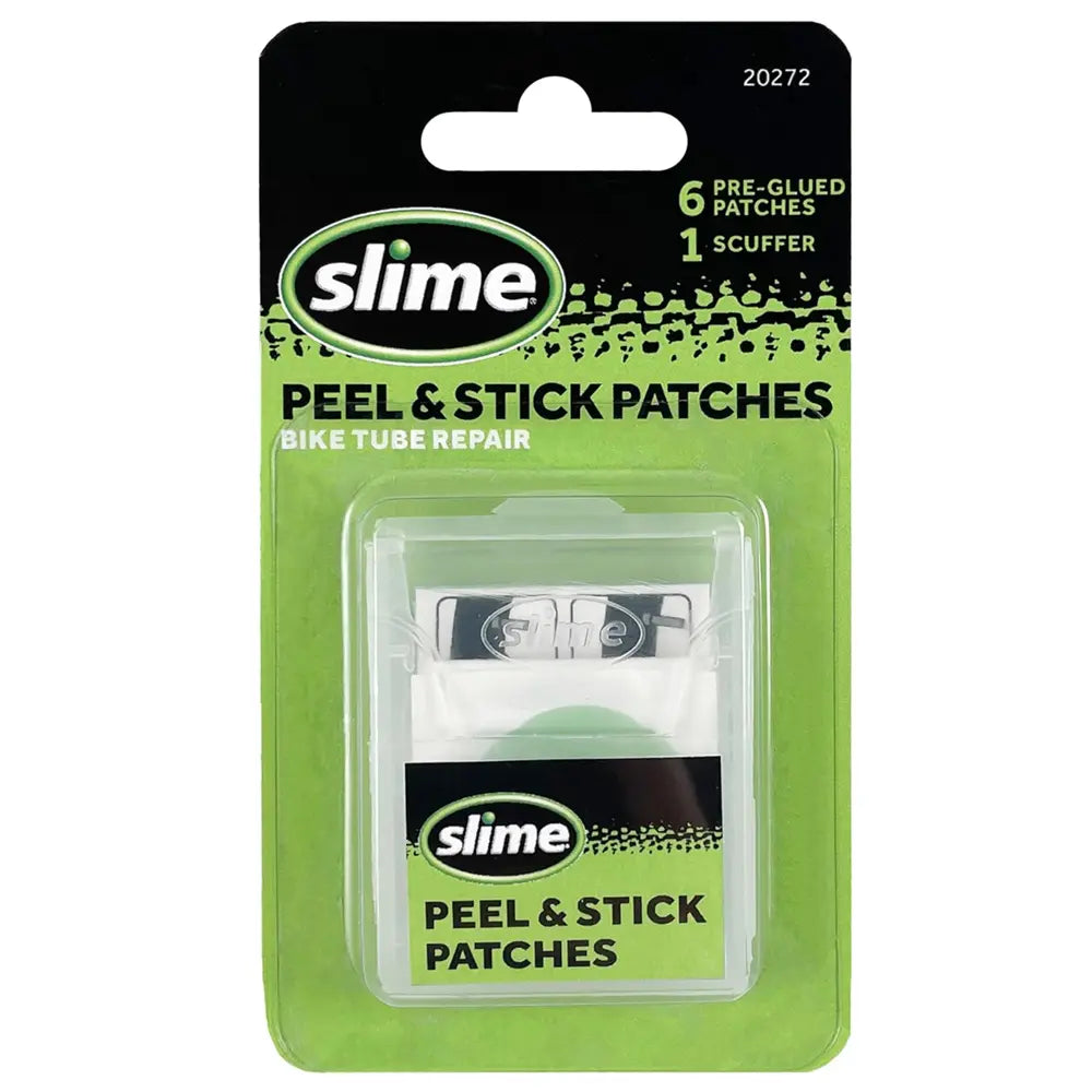 Slime Puncture Repair Patches - Glueless / Self-Adhesive Inner Tube Repair Patches (6 Pack)