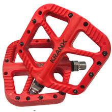 Load image into Gallery viewer, Trail/MTB Pedals - Kranx - 9/16" - Nylon - Red - Removable Pins