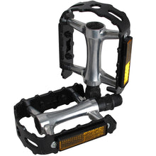 Load image into Gallery viewer, Trekking/City Pedals - Kranx - 9/16" - Metal - Black - Reflectors
