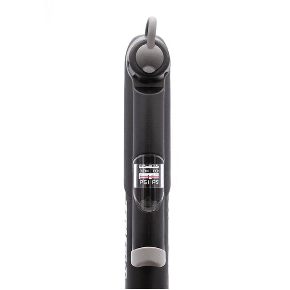 TruFlo Micro 5G mini bike pump with gauge closeup