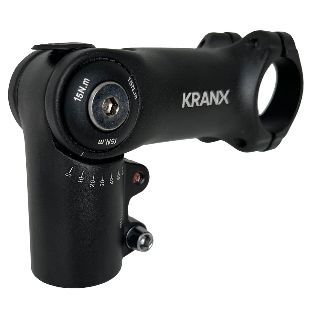Black adjustable high rise 31.8mm bike stem