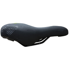 Load image into Gallery viewer, DDK black extra-wide city memory foam bike saddle side view