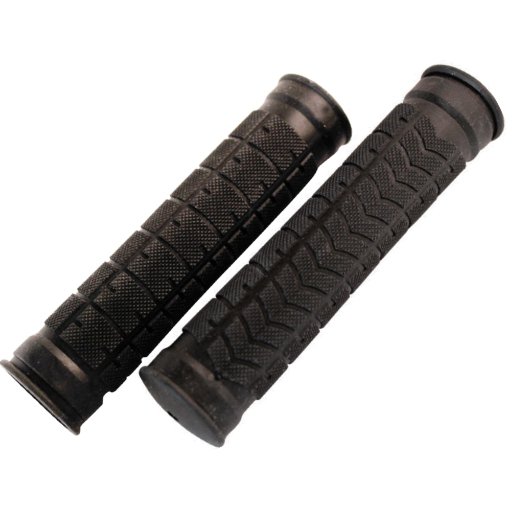 Clarks D1 black bike grips with built-in bar ends