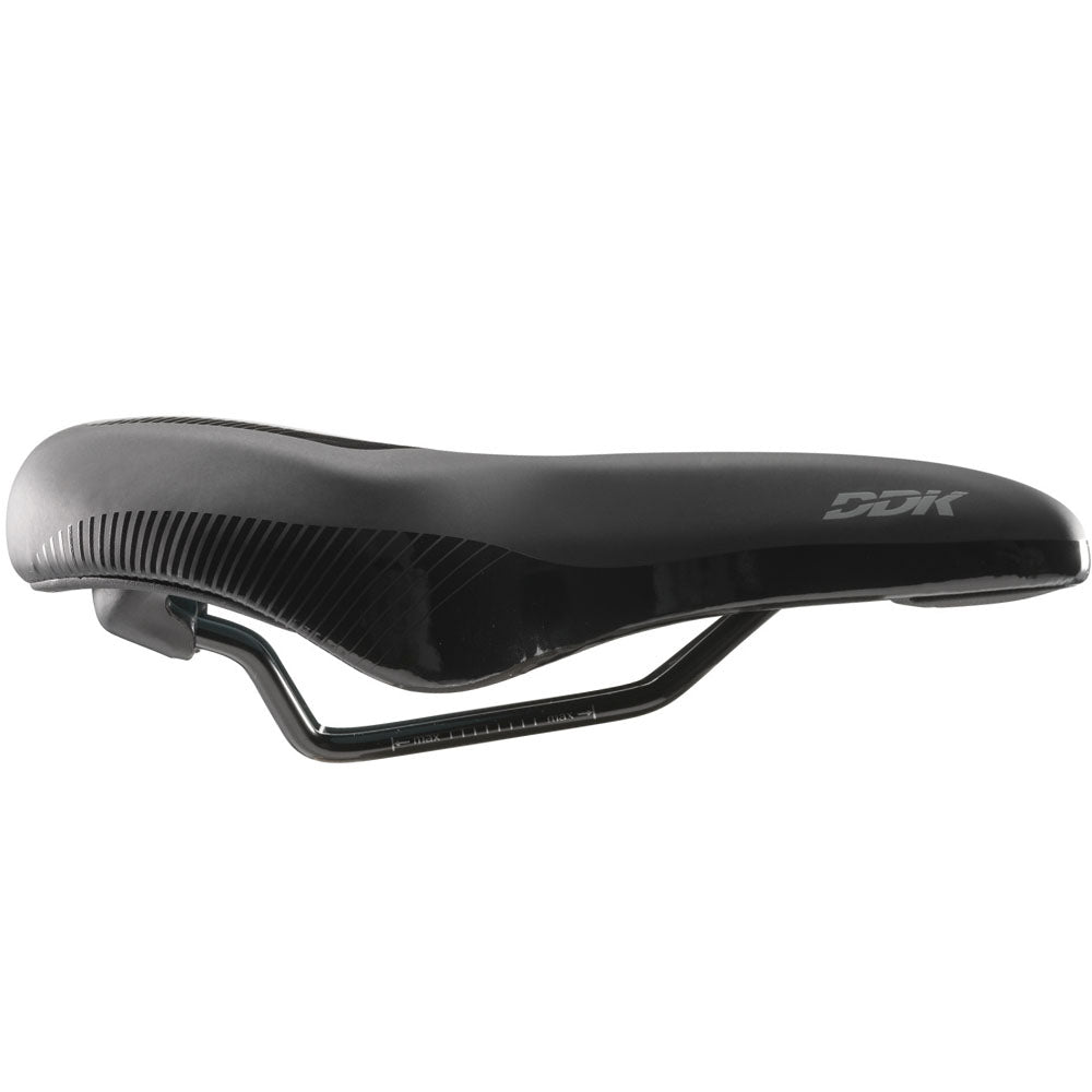 DDK black extra-wide City and Trekking bike saddle side view