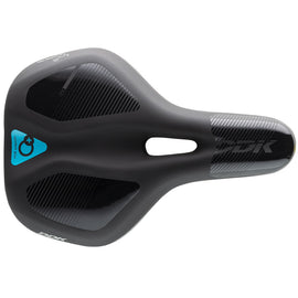 DDK black extra-wide cutaway suspension bike saddle