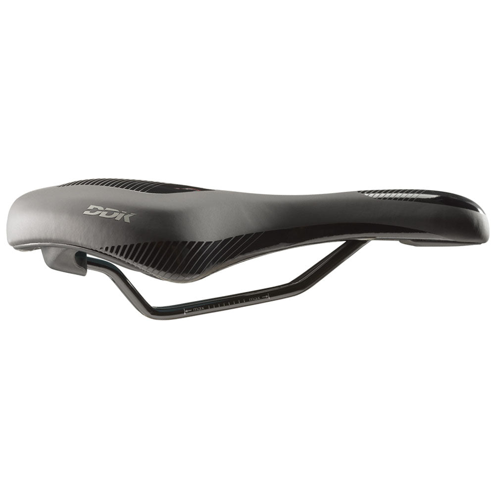 DDK black Comfort Plus Leisure memory foam bike saddle side view