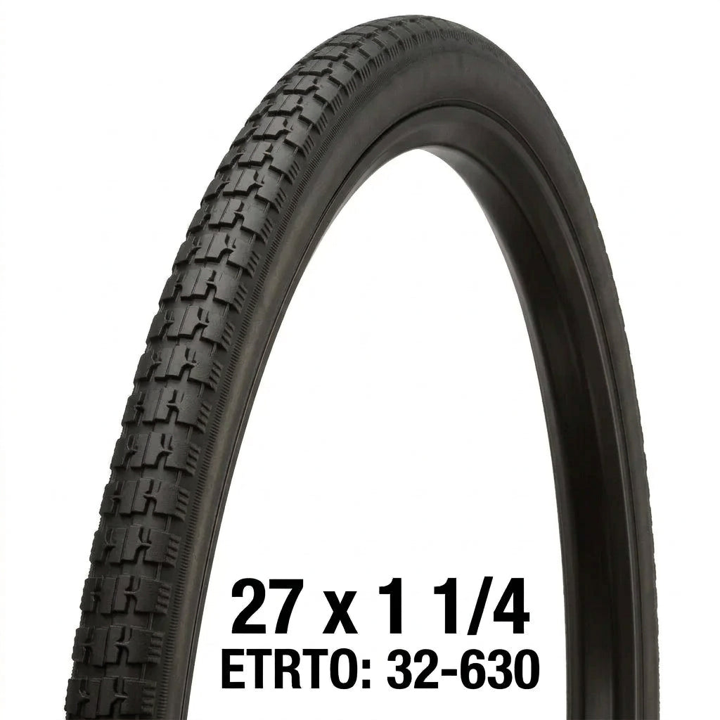 duro roadmaster 27 x 1 1/4 bike tyre with size text of 27 x 1 1/4 ETRTO: 32-630
