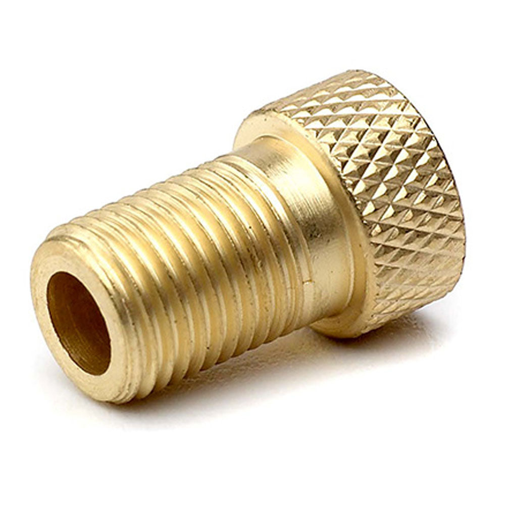 weldtite Presta to Schrader valve adapter brass coloured