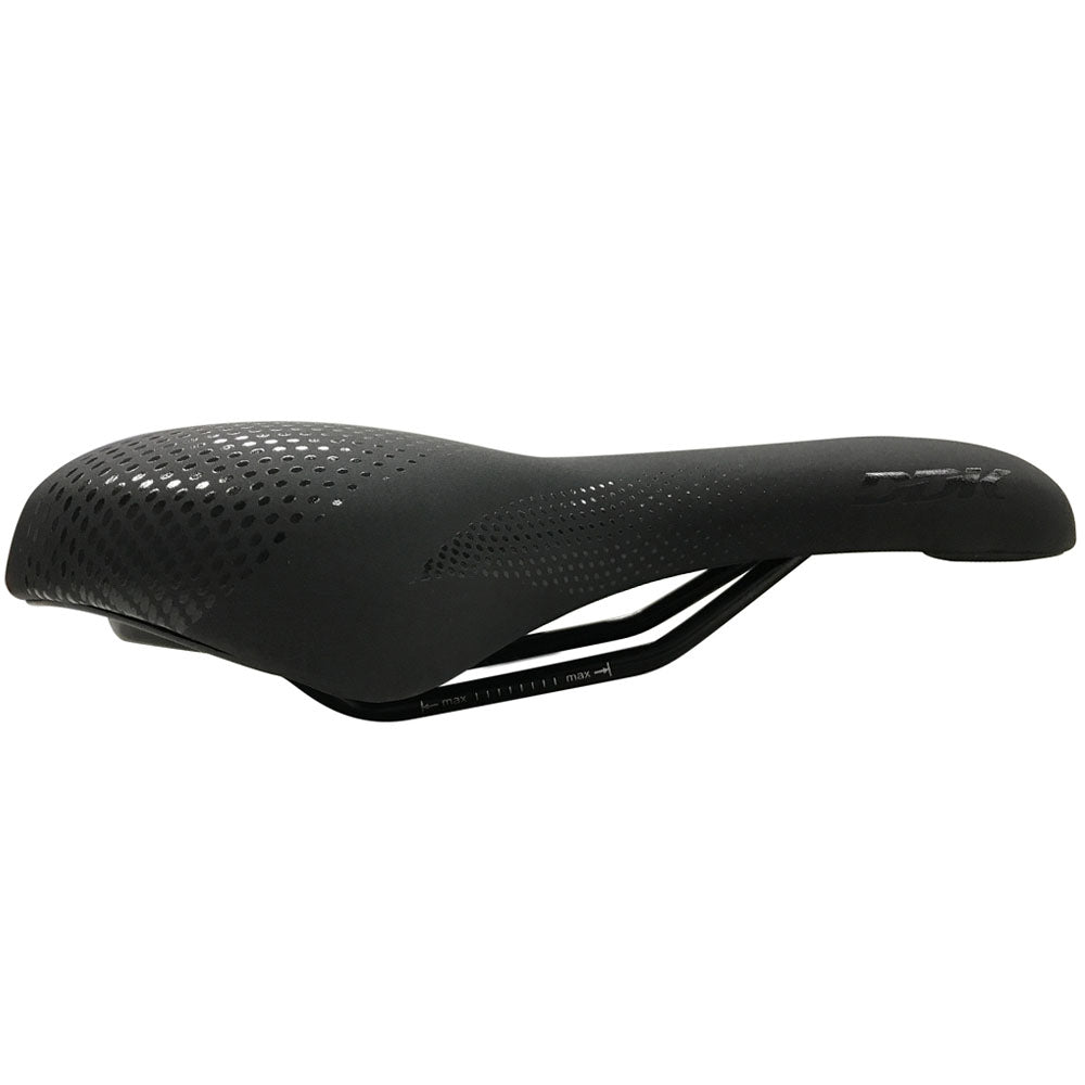 DDK black wide trekking memory foam bike saddle side view