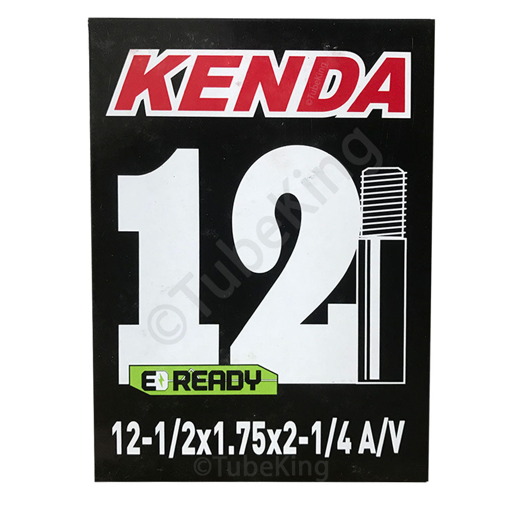 12 (12 1/2") x 1.75 - 2.25 (2 1/4") Kenda Bike Inner Tube - Schrader or Bent Schrader Valve