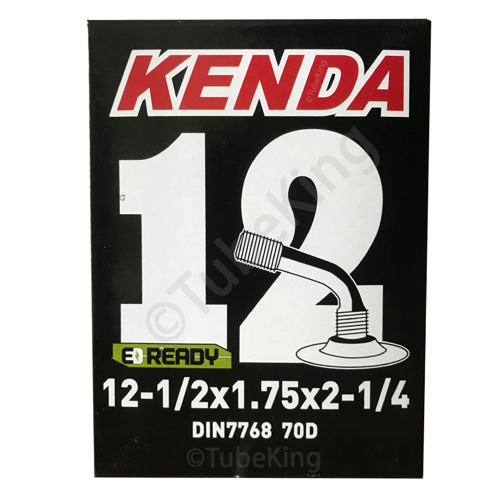 12 (12 1/2") x 1.75 - 2.25 (2 1/4") Kenda Bike Inner Tube - Schrader or Bent Schrader Valve