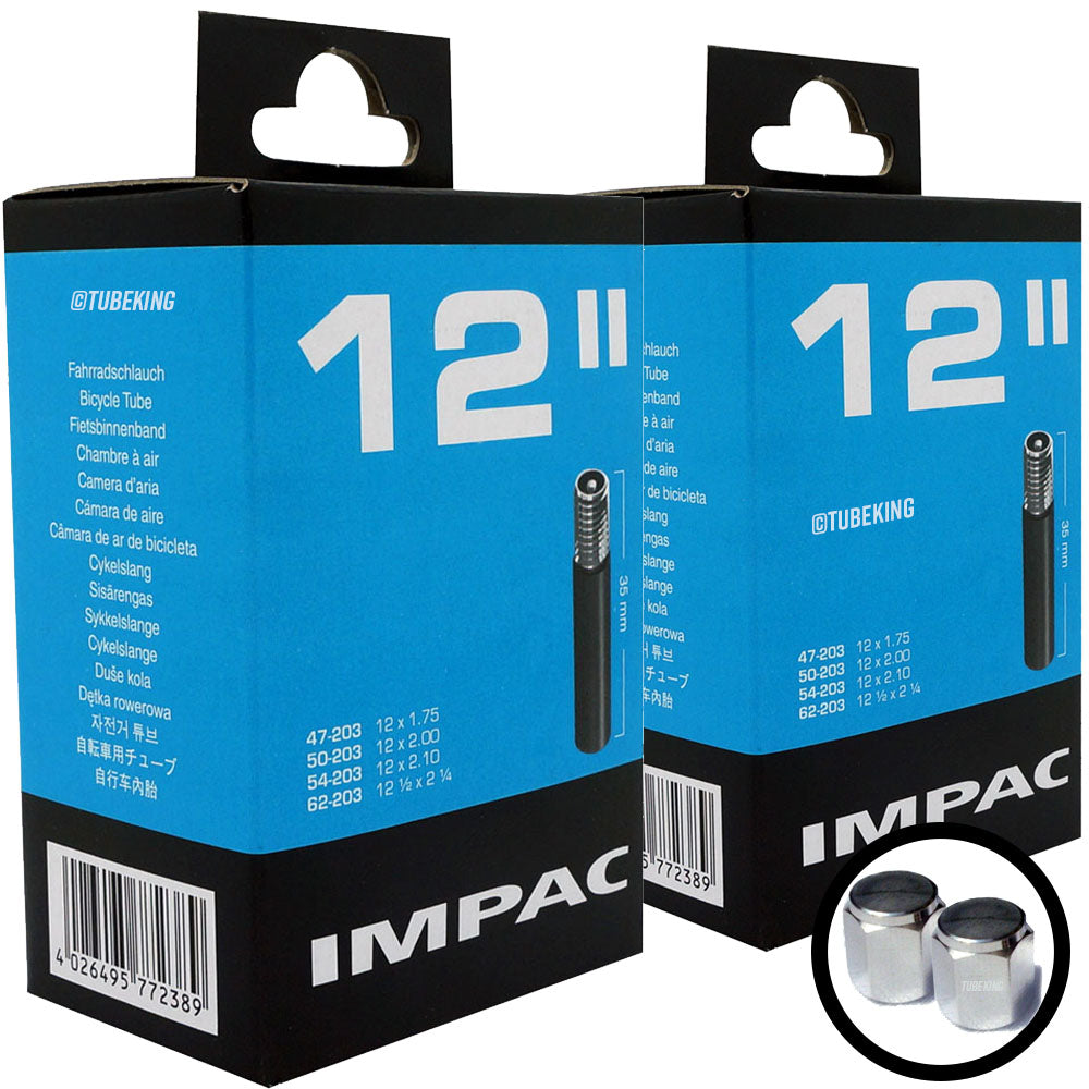 12 x 1.75 - 2 1/4" Impac Bike Inner Tube - Schrader Valve 40mm