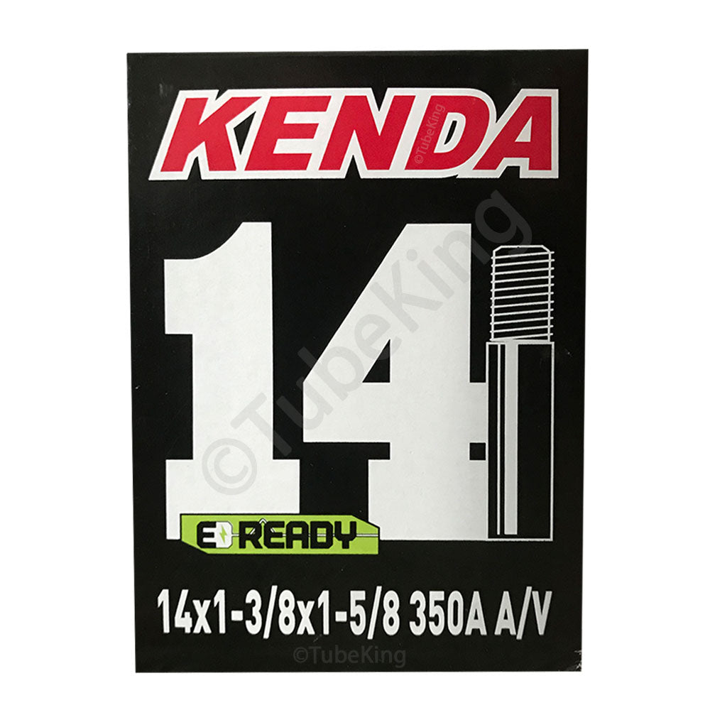 14 x 1 3/8 x 1 5/8", 350A Kenda Bike Inner Tube - Schrader Valve