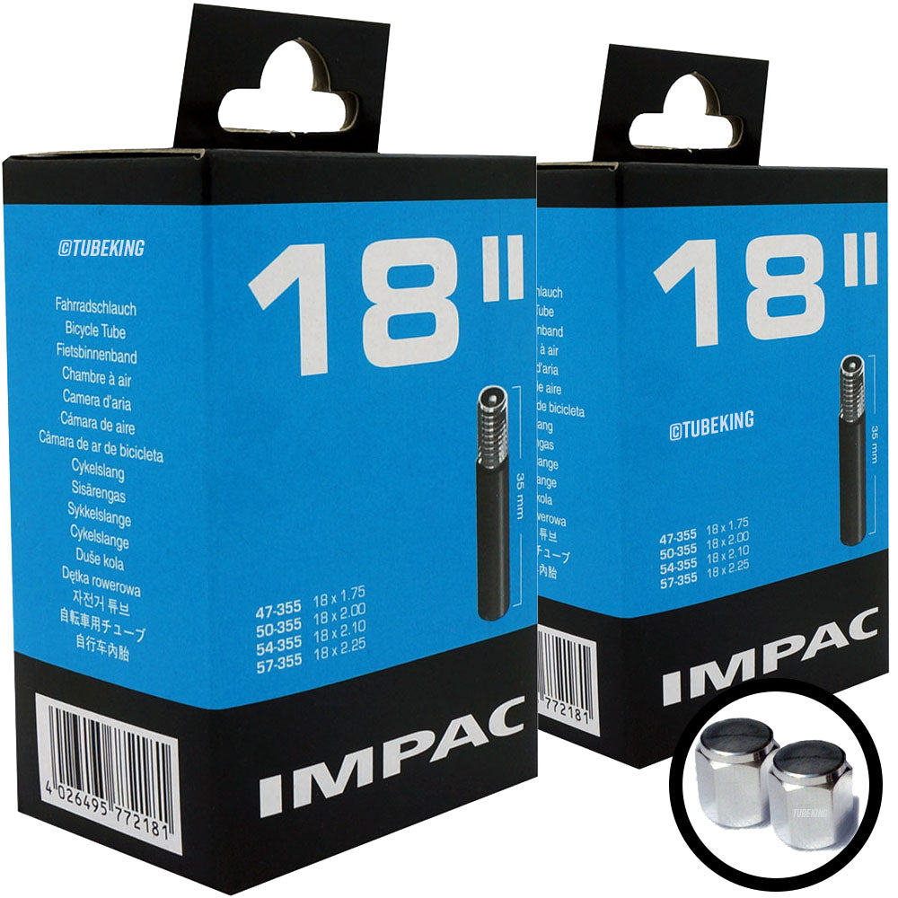 18 x 1.75 - 2.125" Impac Bike Inner Tube - Schrader Valve 40mm