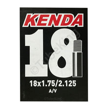 Load image into Gallery viewer, 18 x 1.75 - 2.125&quot; Kenda Bike Inner Tube - Schrader Valve