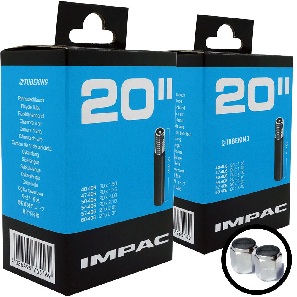 20 x 1.75 - 2.125" Impac Bike Inner Tube - Schrader Valve 40mm
