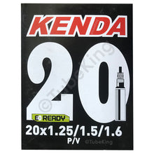 Load image into Gallery viewer, 20 x 1.25 - 1.60&quot; Kenda Bike Inner Tube - Presta Valve 40mm