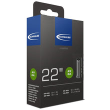 Load image into Gallery viewer, 22&quot; x 1.00&quot;, 1 1/8&quot; Schwalbe Inner Tube Schrader Valve No. 8A