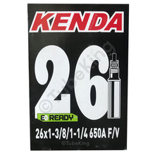 Load image into Gallery viewer, 26 x 1 3/8&quot; - 1 1/4&quot;, 650A Kenda Bike Inner Tube - Presta, Schrader or Woods Valve