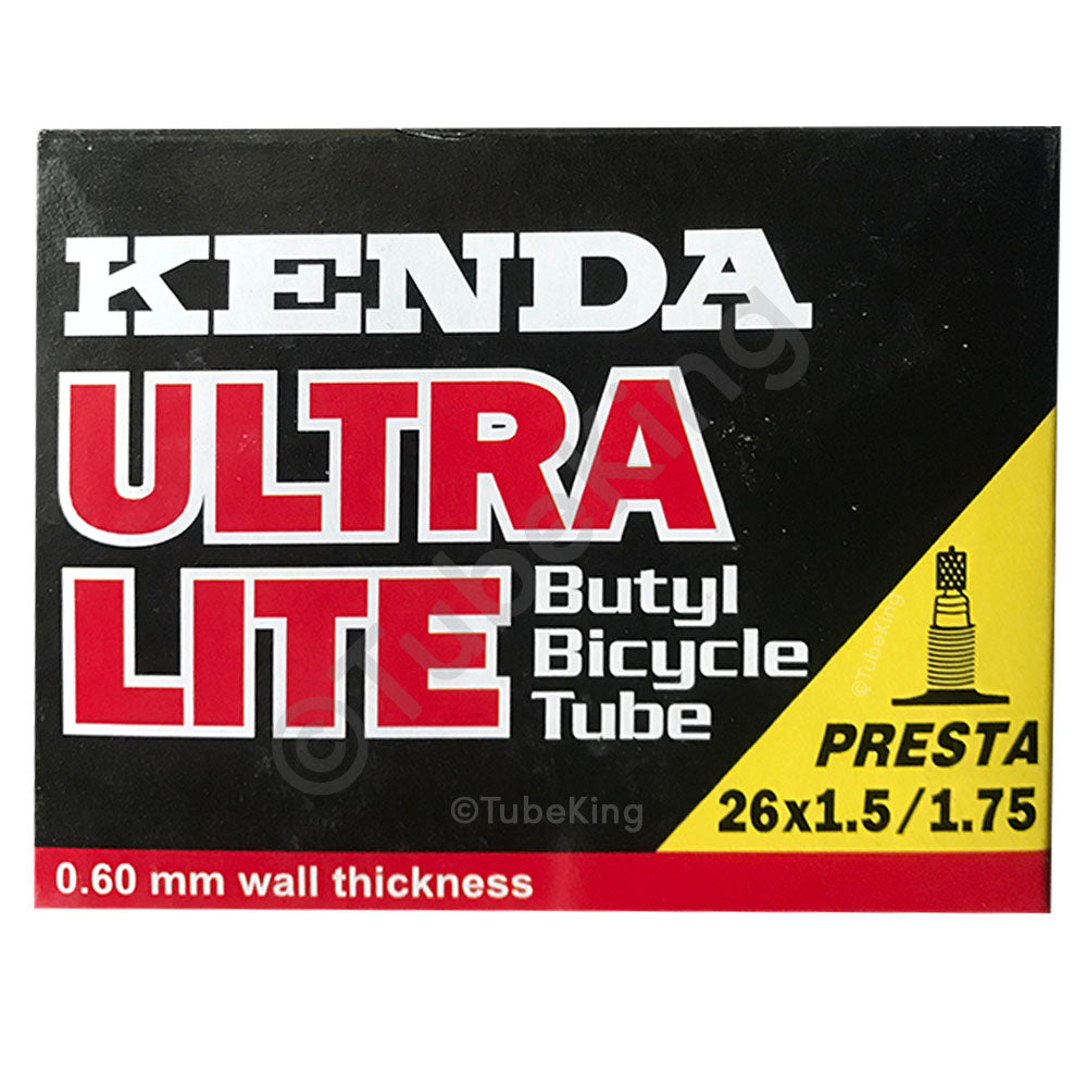 26 x 1.50 - 1.75" Ultra Lite Kenda Bike Inner Tube - Presta Valve 40mm