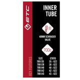 700 x 35 - 43 ETC Bike Inner Tube - Schrader Valve *CLEARANCE ITEM