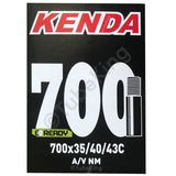 700 x 35 - 43c Kenda Bike Inner Tube - Presta or Schrader Valve (700 x 35-40 Presta)