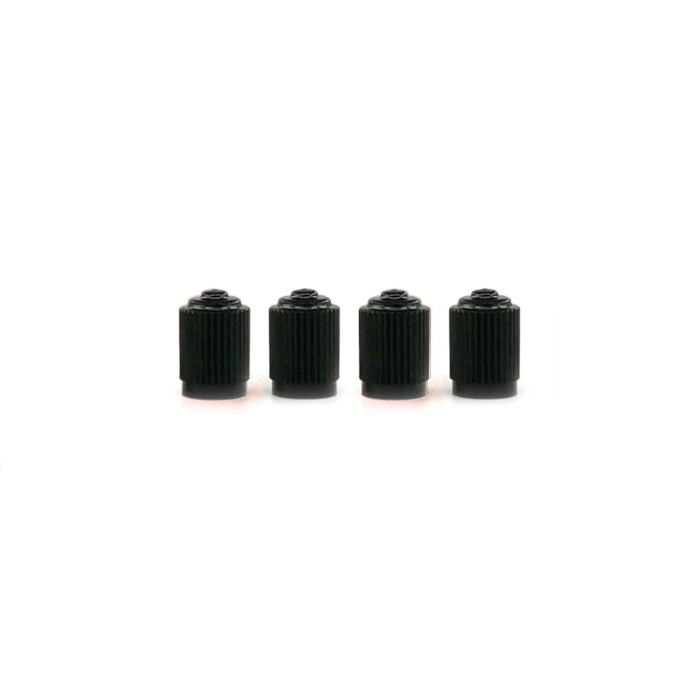 4 Black Alloy Schrader Dust Caps