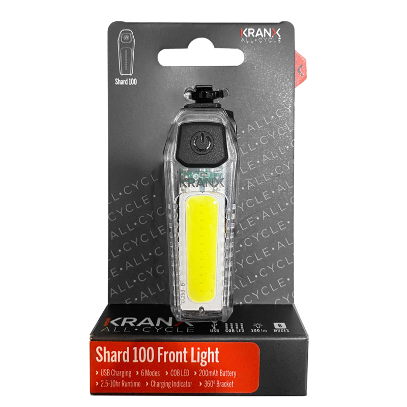 Kranx Shard 100 Lumen USB Front Light boxed