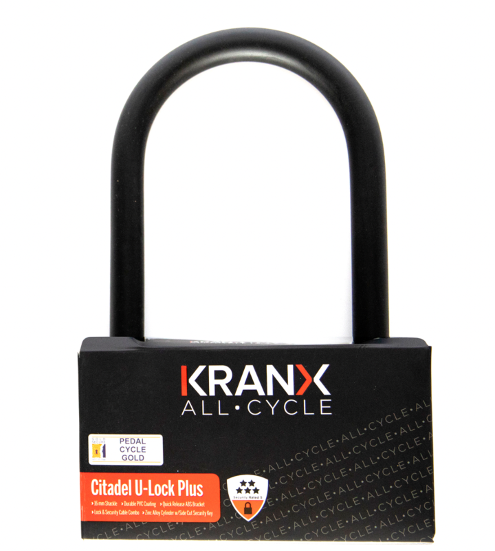 KranX Citadel 16mm x 270mm U-Lock (with bracket) GOLD Sold Secure boxed