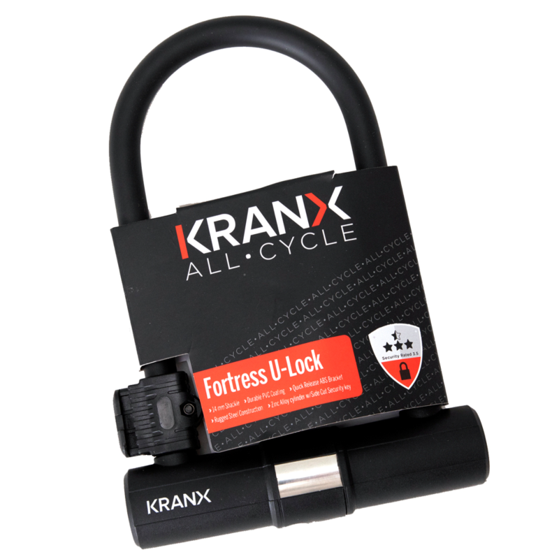 KranX Fortress Plus 14mm x 265mm U-Lock (with Bracket) boxed