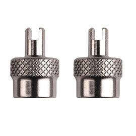 Schrader valve caps with core removal tool